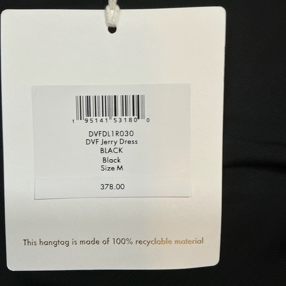 Diane von Furstenberg DVF Black Jersey Dress Midi Long Sleeve Size Medium NWT - Picture 16 of 16